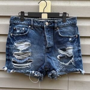 Banjara | Distressed Ripped Cut Off Denim Blue Jean Shorts size 9/28